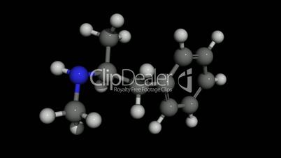 crystal meth (Methamphetamine) molecule model rotating