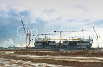 construction of the stadium