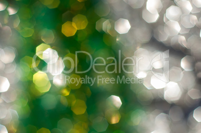 green and white bokeh lights defocused, abstract background