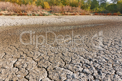 Drying up lake surface