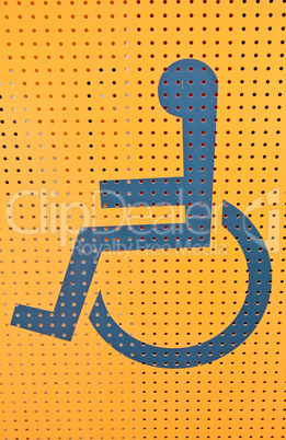 Handicap access on yellow background