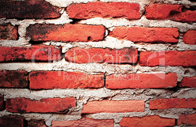 Red brick wall.