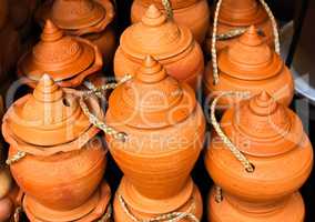 Thai style handmade clay pot.