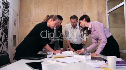 Creative business team working on project at office