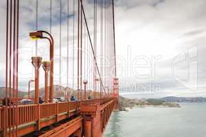 detail of the Golden Gate suspension bridge