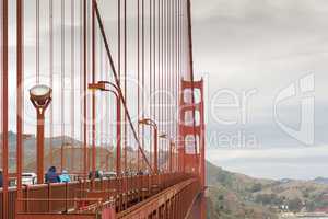 detail of the Golden Gate suspension bridge