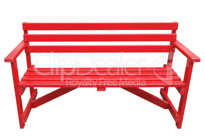 Red bench seat isolated over white