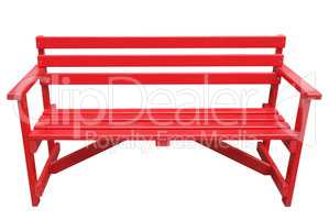 Red bench seat isolated over white