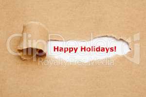 Happy Holidays Torn Paper Concept