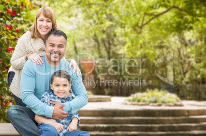 Mixed Race Hispanic and Caucasian Family Portrait at the Park