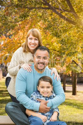 Mixed Race Hispanic and Caucasian Family Portrait at the Park