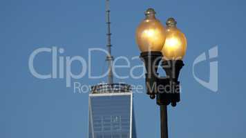 Freedom Tower And Street Light