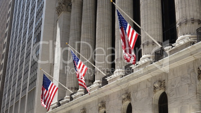 Us Flags And Columns