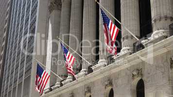 Us Flags And Columns