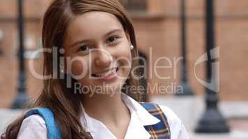 Smiling Female Teen Student