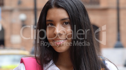 Female Teen With Backpack