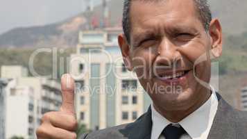 Businessman Gives Thumbs Up
