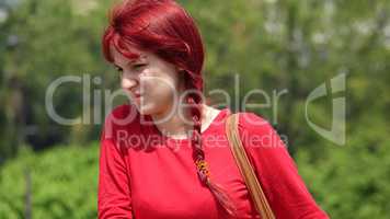 Confused Teen Girl With Red Hair