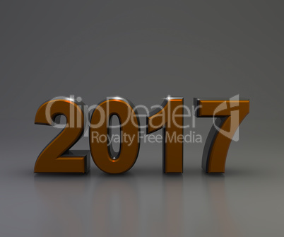 Steel number 2017, 3d rendering