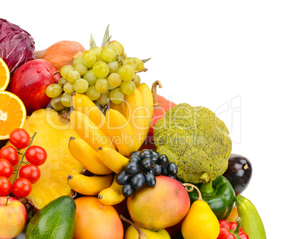 fruit and vegetable isolated on white background