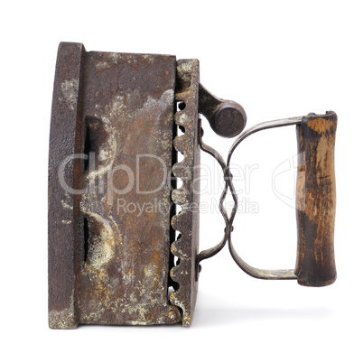 Old iron isolated on white background