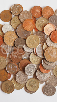 Pound coins - vertical