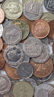 Pound coins - vertical