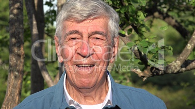 Happy Smiling Elderly Old Man Or Senior