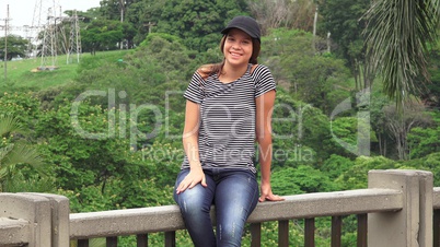 Smiling Teen Girl Sitting