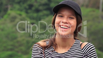 Happy Teen Girl Laughing And Smiling