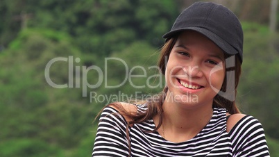 Happy Teen Girl Laughing And Smiling