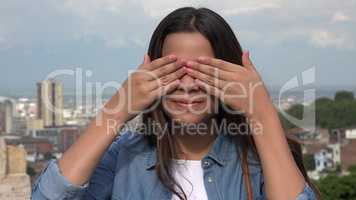 Teen Girl Covering Her Eyes