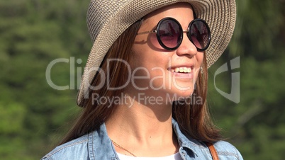 Teen Girl Sunny Day With  Sunglasses