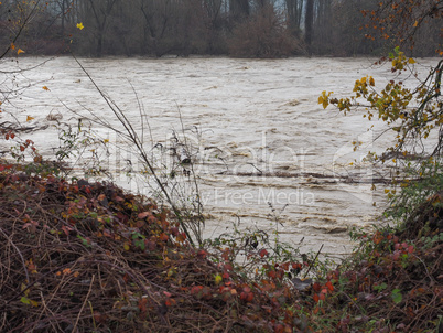 River Po flood in Turin