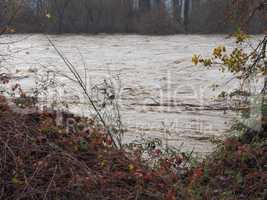 River Po flood in Turin