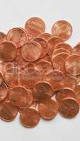 Dollar coins 1 cent - vertical