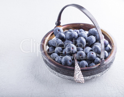Fresh Blueberry and spoon