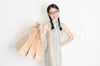 Oriental female shopping