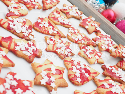 Sweet cookies with strawberry sauce