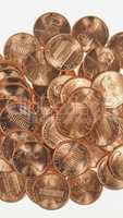 Dollar coins 1 cent wheat penny cent - vertical