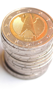 Euro coins - vertical