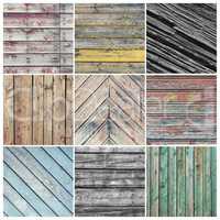 Old weathered wood collage