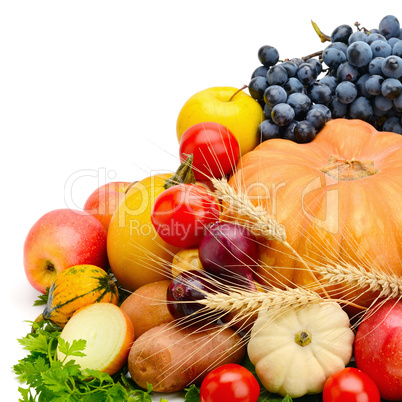 fruits and vegetables isolated on a white background