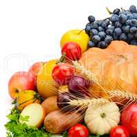 fruits and vegetables isolated on a white background