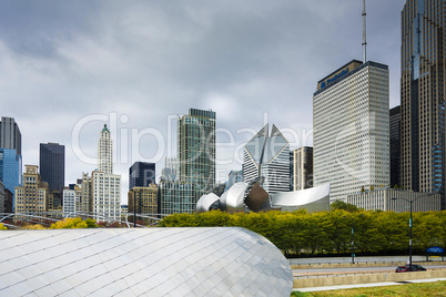 Chicago cityscape from millennium park