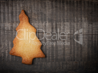 Christmas cookie on wood