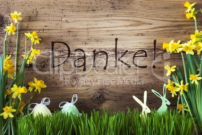 Easter Decoration, Gras, Danke Means Thank You