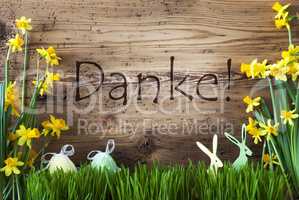 Easter Decoration, Gras, Danke Means Thank You