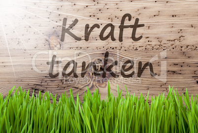 Bright Sunny Wooden Background, Gras, Kraft Tanken Means Relax