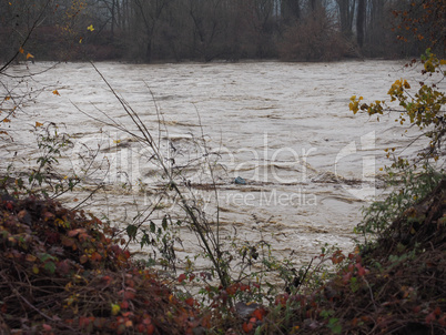 River Po flood in Turin